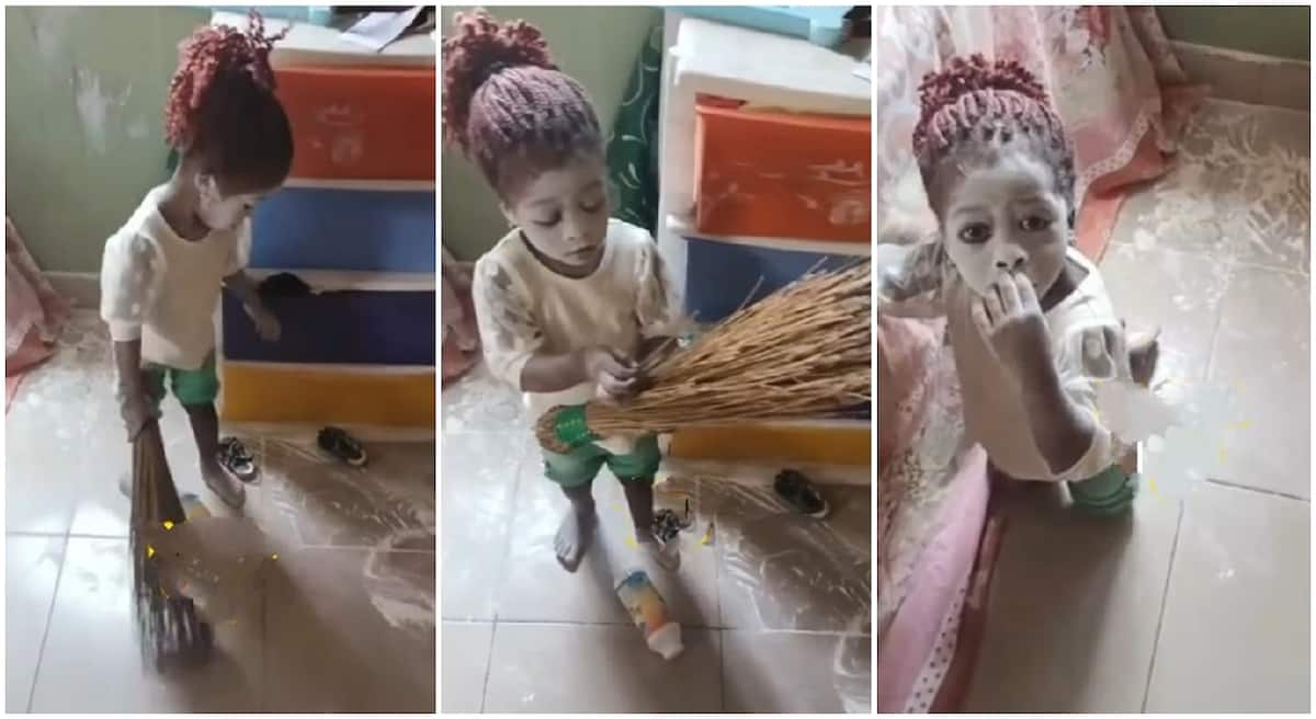 Nigerian girl begs mum for forgiveness after destroying her kid sister's medicated powder.
