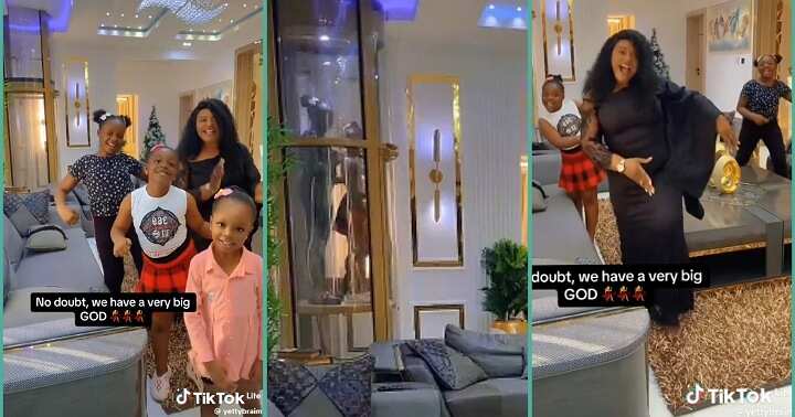 Rich kids come down from elevator, dance with mum in video