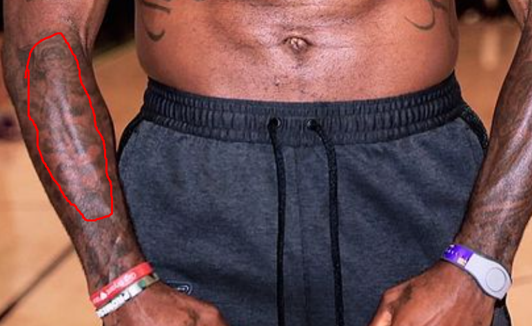 LeBron James has a family portrait tattoo on his right forearm