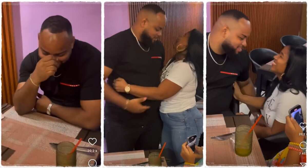 Lady takes bold step and proposes marriage to her man.