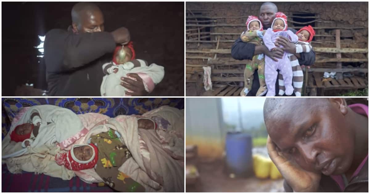 George, single father struggling to raise triplets, father of triplets, porridge, milk, costly