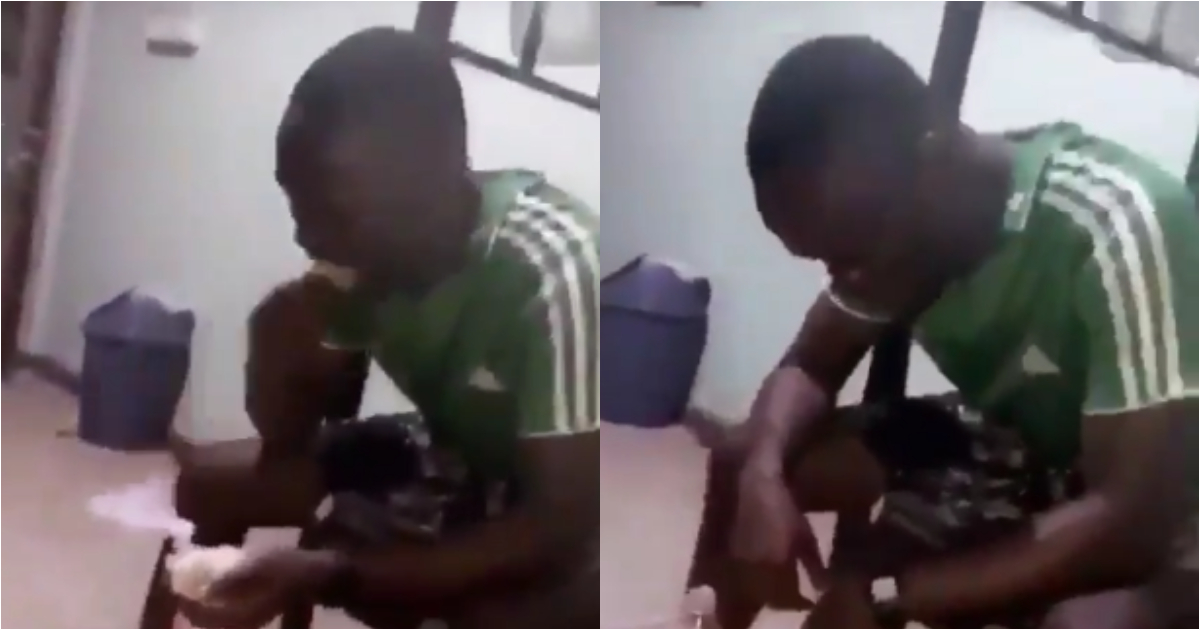 Ego reach everybody: Young man tearfully eats banku with coke after his girlfriend dumped him