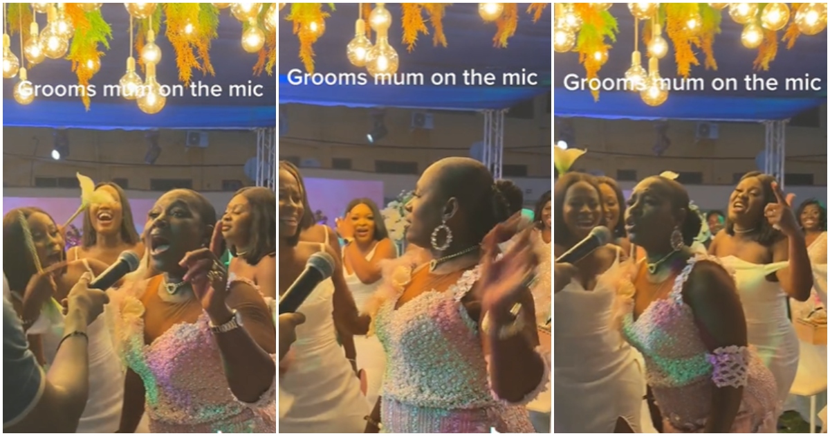 2023 Weddings: Elderly Ghanaian mum shows her youthful side as she sings Sarkodie’s song word for word at son’s wedding