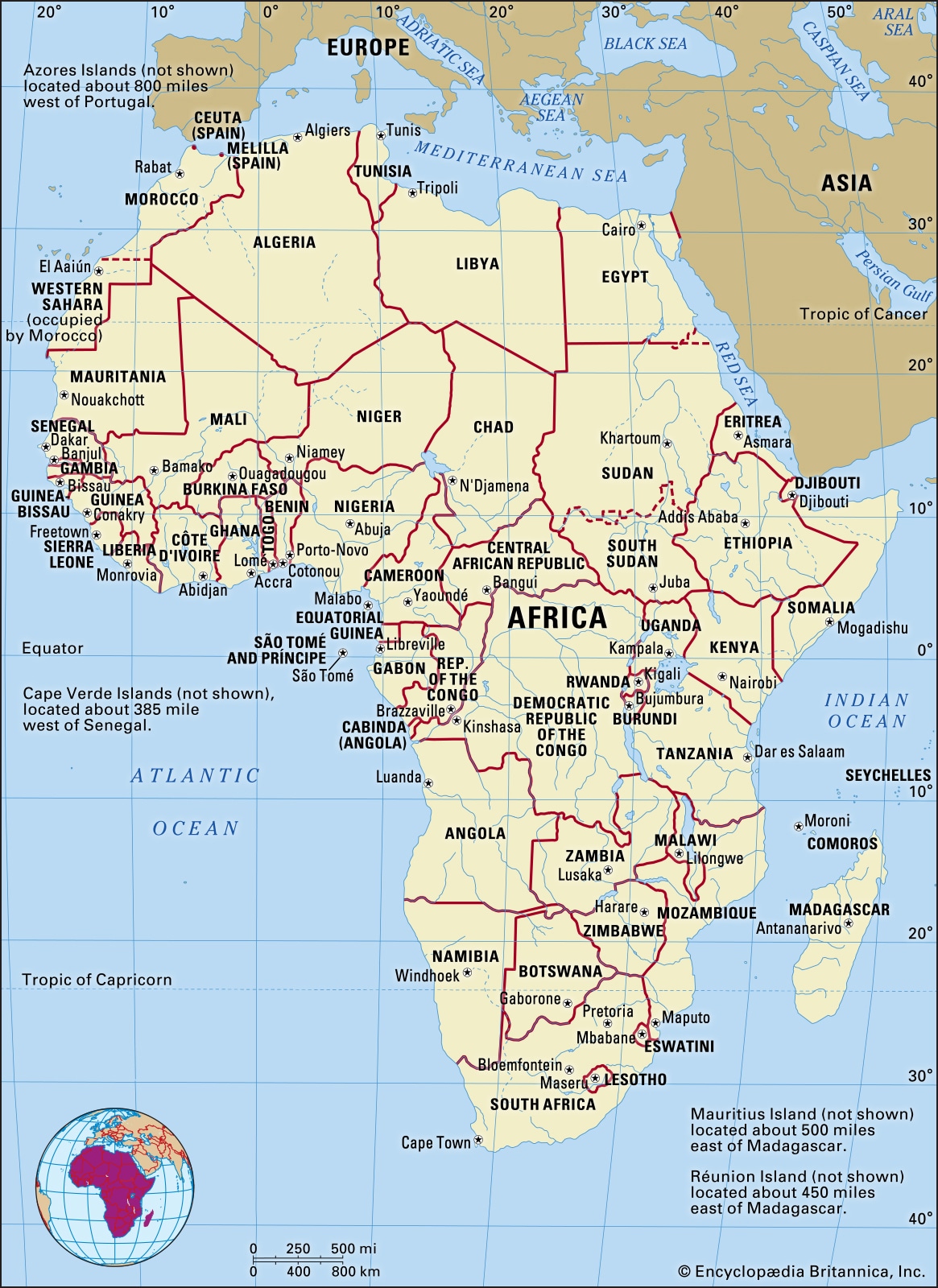 5 African countries with less than 600,000 people
