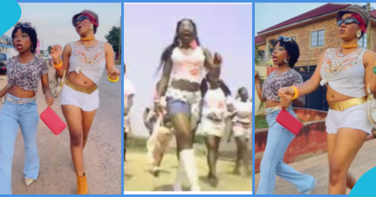 TikTok Stars Erkuah Official and Jackline Mensah remake Mzbel's 16 Years music video, peeps react: "So cool"