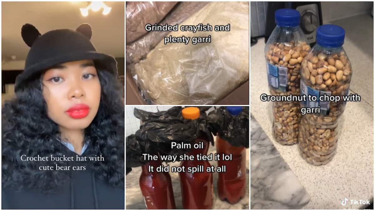"She loves you": Mum uses suitcase to pack palm oil, groundnuts, gari & sends to daughter abroad