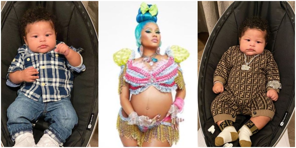 Rapper Nicki Minaj finally reveals lookalike son’s face (photos)