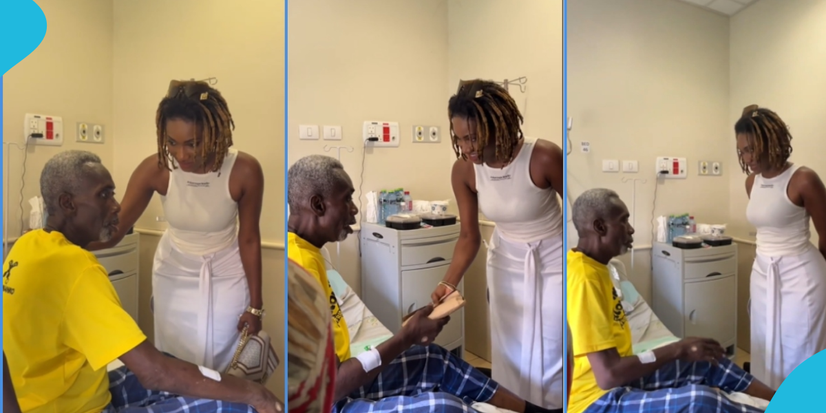 Wendy Shay visited ill highlife legend KK Kabobo at the University Of Ghana Medical Centre and made a charitable donation
