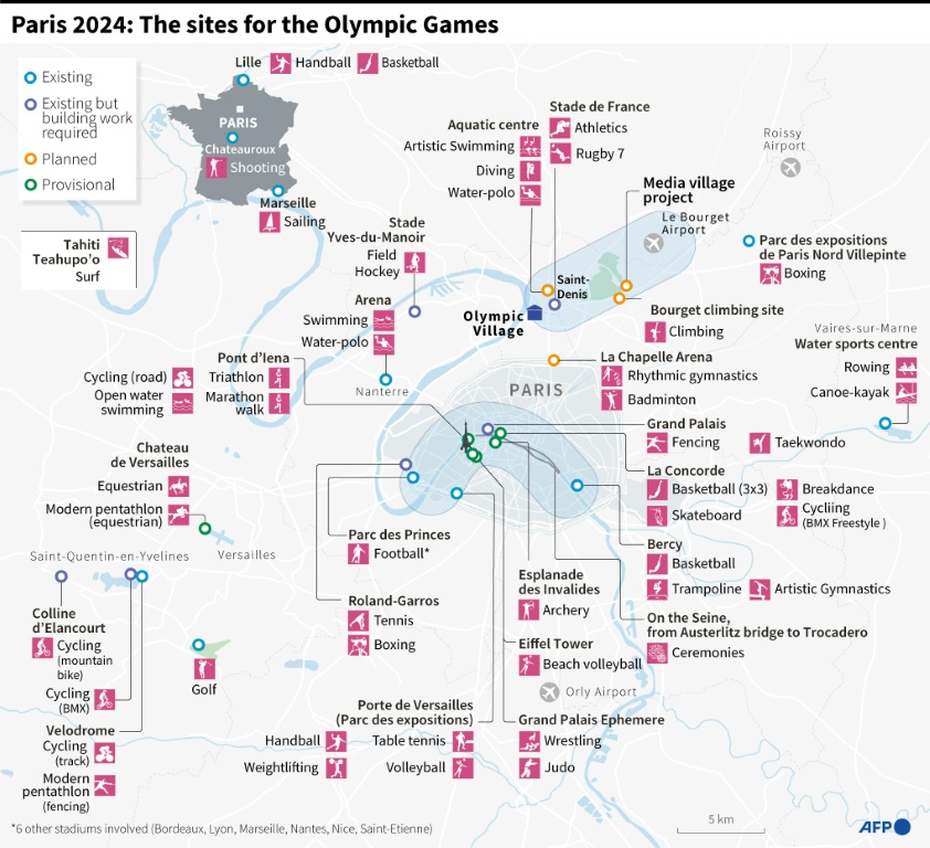 Paris 2024: The sites for the Olympic Games
