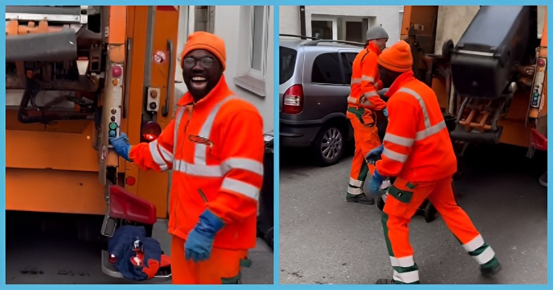 Ghanaian man relocates abroad, rejoices as he becomes trash collector