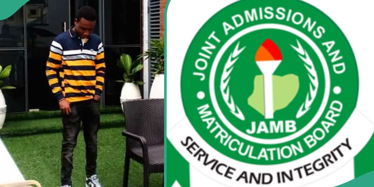Young man who wrote JAMB exam for 3 years sheds tears, displays his UTME score: "How you take do am?"