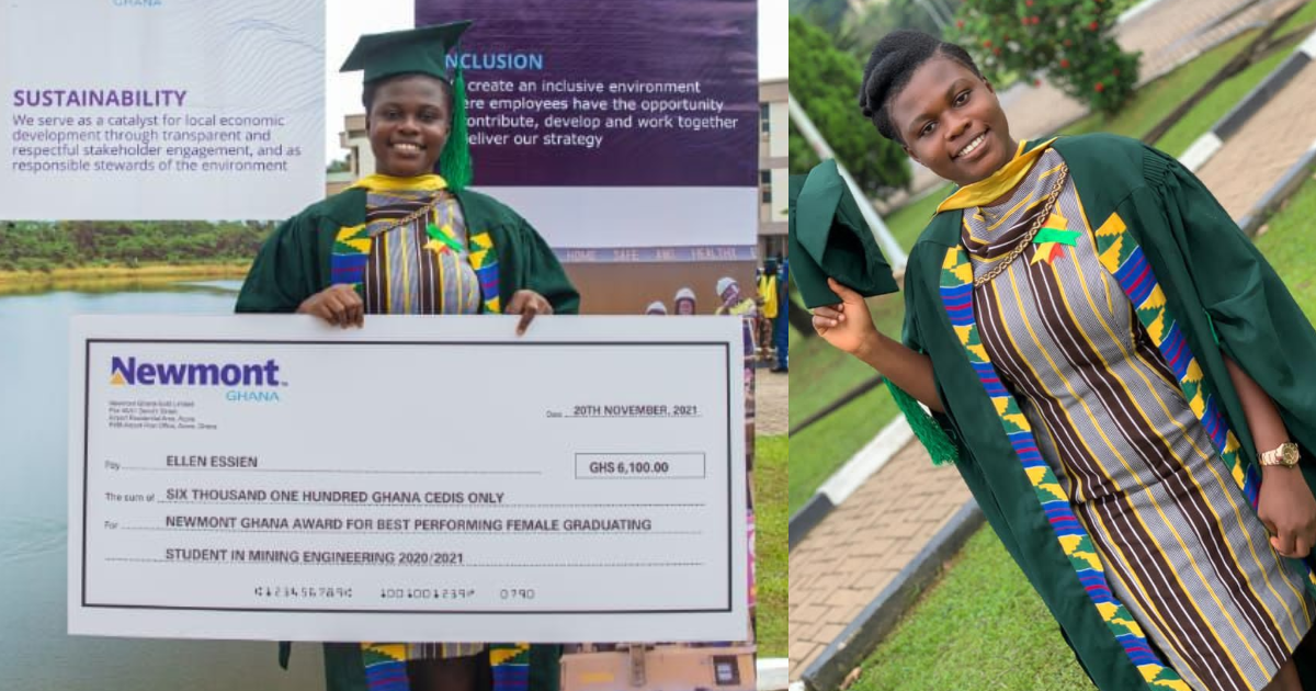 Beautiful lady graduates as best performing female Mining Engineering student from UMaT