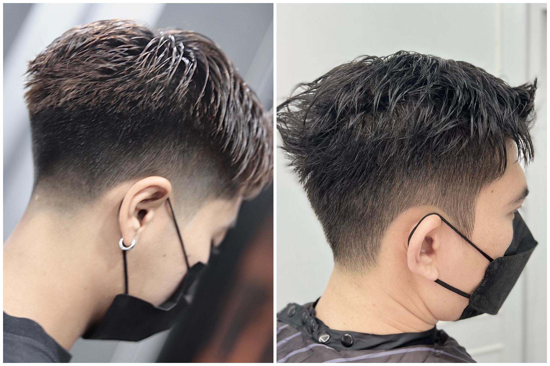 Undercut hairstyle with spiky quiff