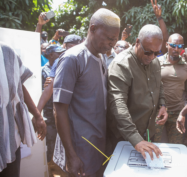 NDC presidential primaries: John Mahama votes in Bole