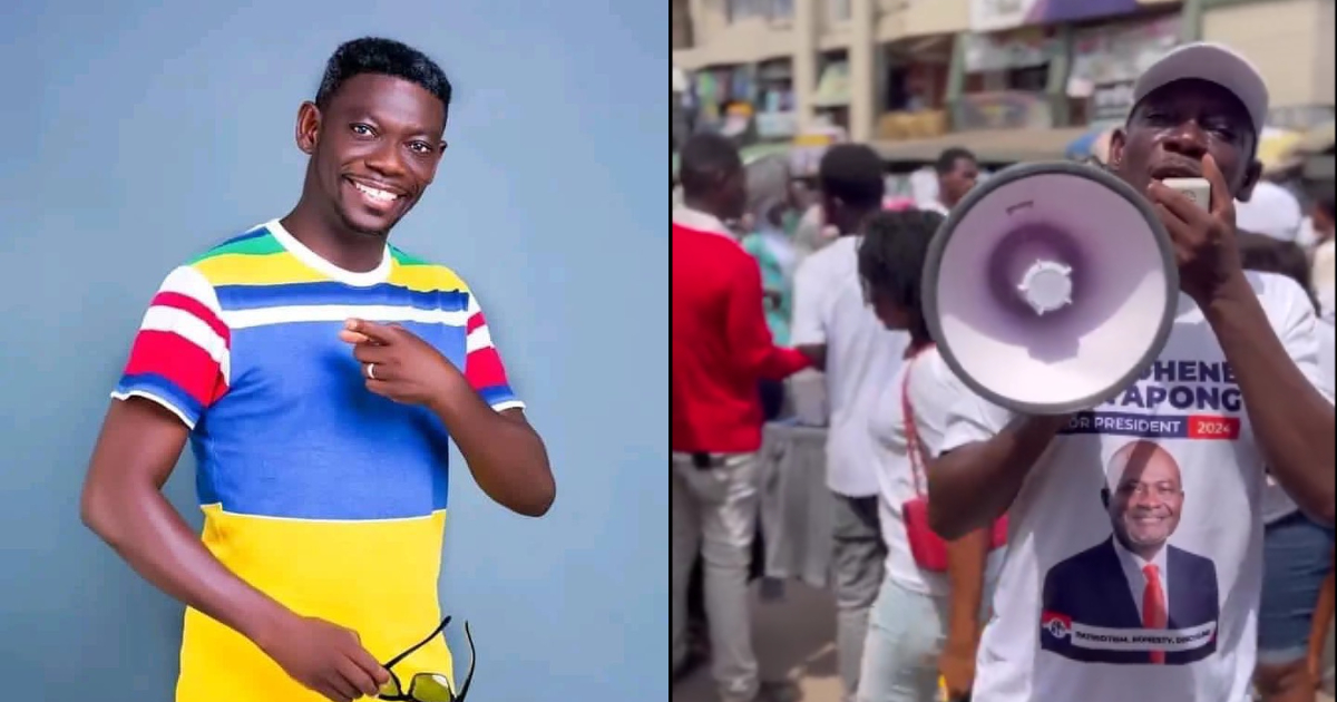 Agya Koo storms Adum with megaphone campaigning for Kennedy Agyapong ahead of upcoming primaries