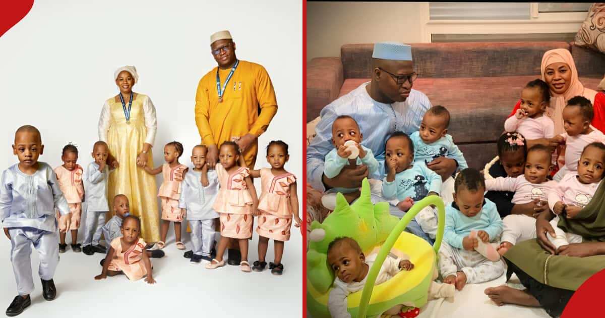 Halima Cisse and her hubby Abdelkader Arby with their nine children showing off their amazing transformation.