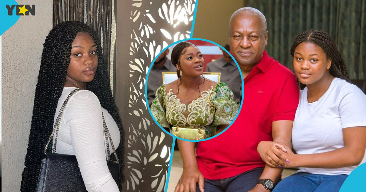Ex-president John Mahama's daughter looks all grown up as she slays in classy lace dress and GH¢17,500 Dolce & Gabbana bag