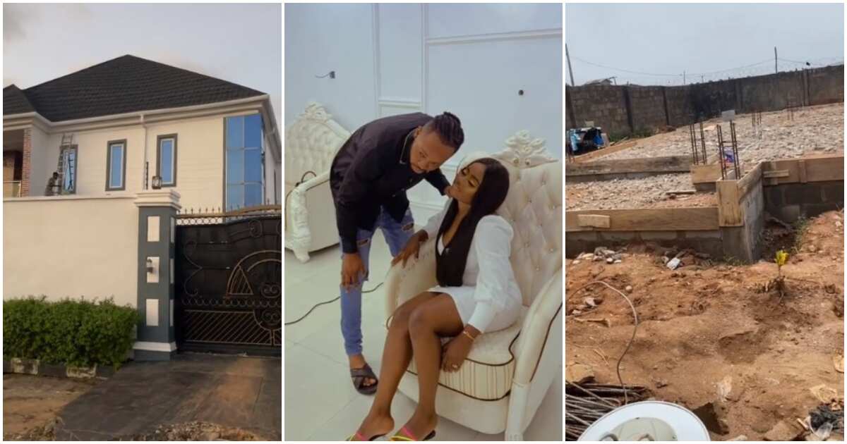 Woman shows off huge house she built after husband entrusted her with his money