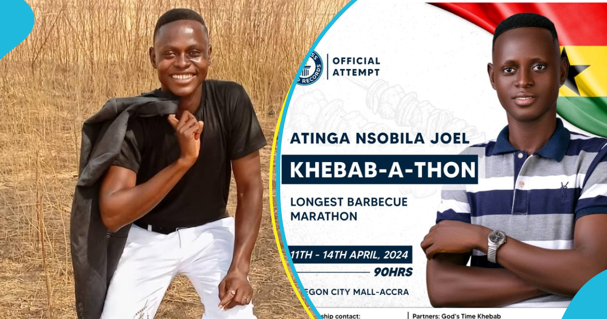 Atinga Joel posed for his khebab-a-thon
