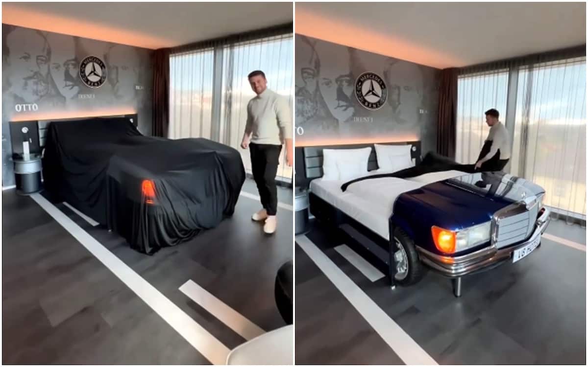 Man shows off his bed that looks like Mercedes 230