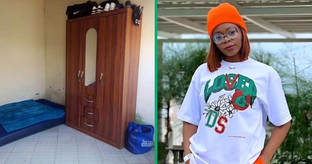 A lady took to Facebook and shared pictures of her one-room that she recently moved to.