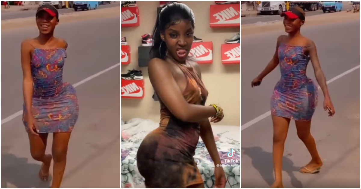 Curvy lady shows off her hot body in tight dress; many scream over tantalising video