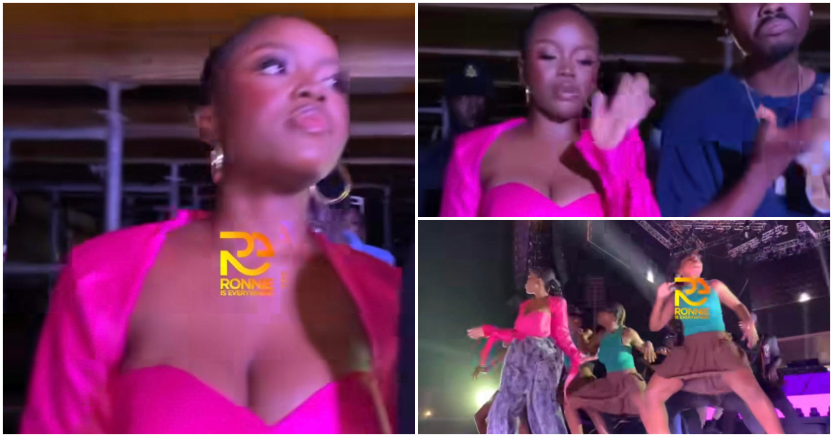 Wizkid Concert In Ghana: Gyakie Flaunts Small Waist In Pink Top And Oversized Pants