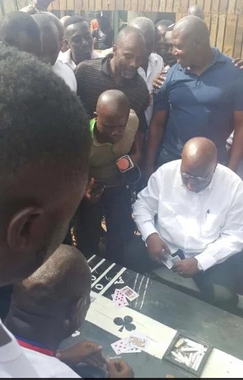 Akufo-Addo pictured playing cards
