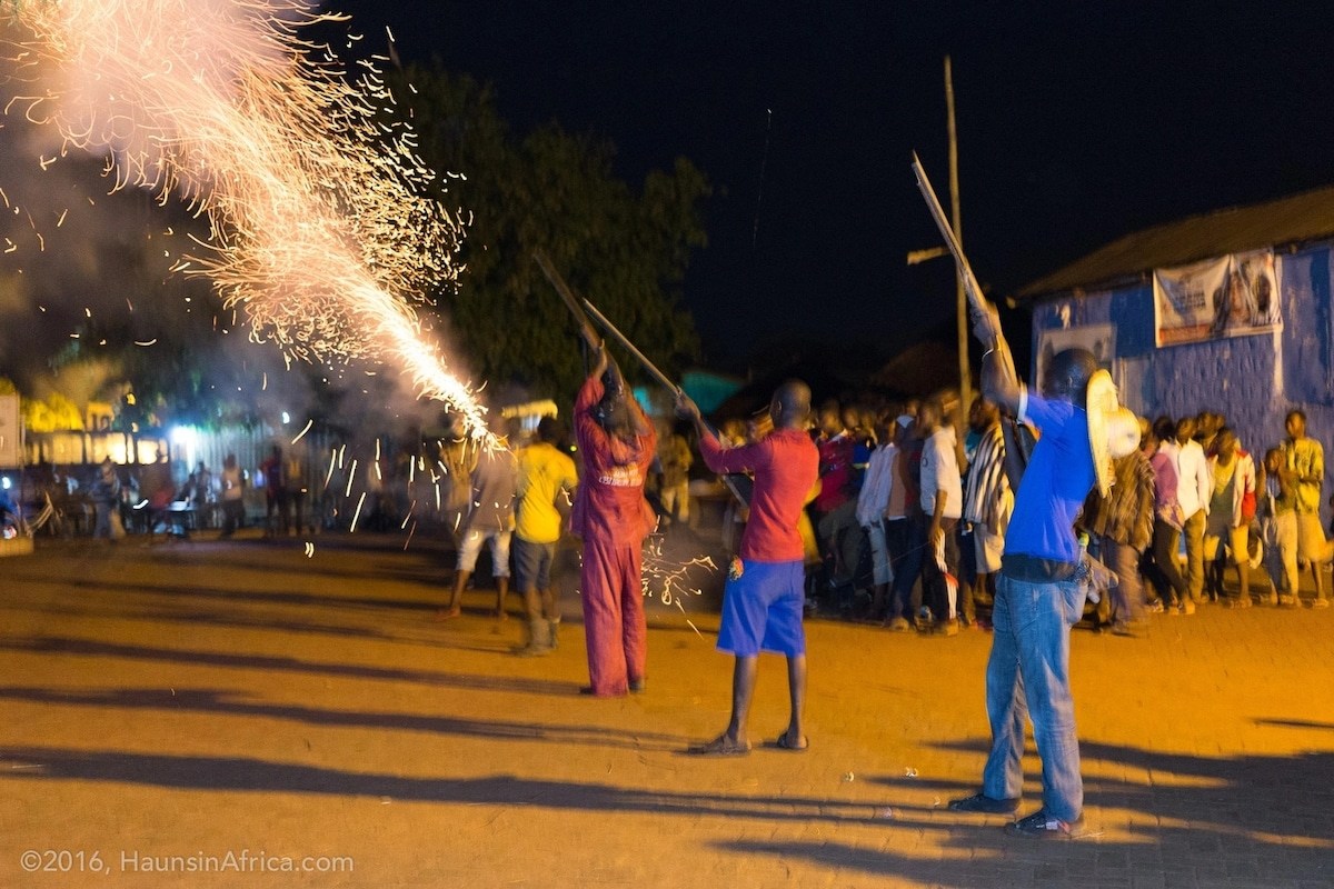 People celebrating a festival