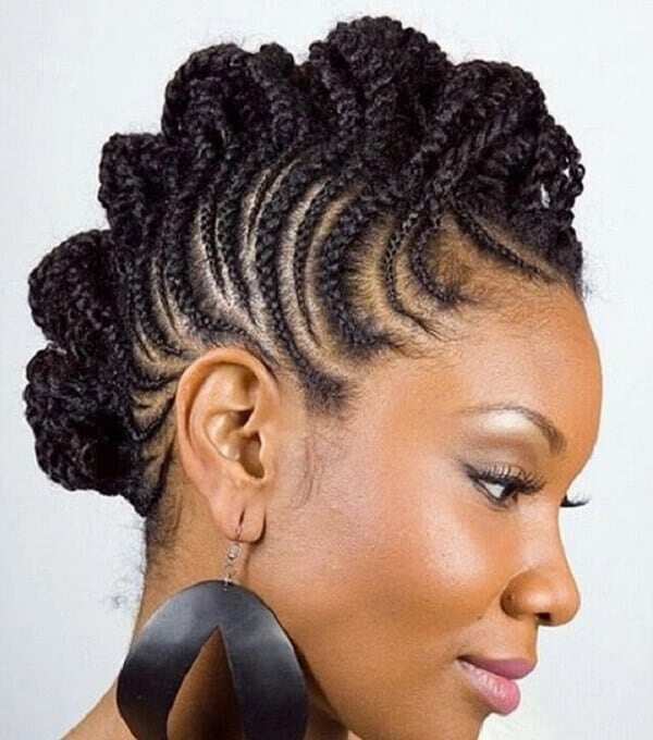 Cornrow hairstyle for natural hair