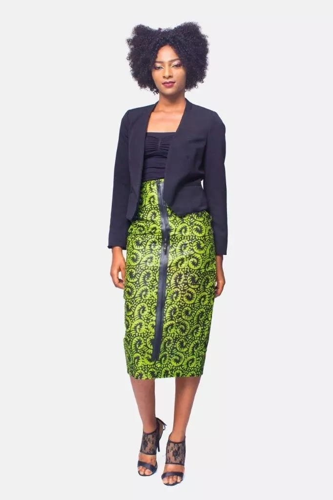 african print high waist pencil skirts
