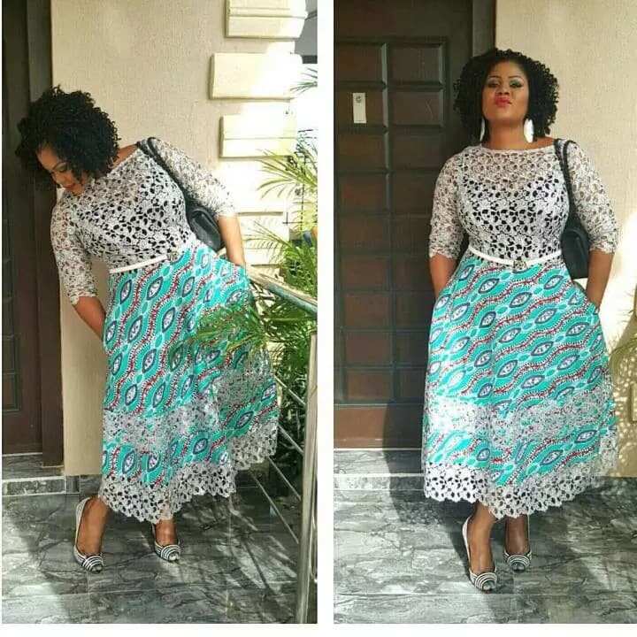 African dresses with lace top