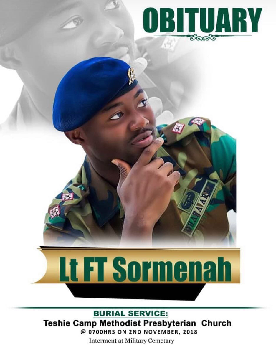 Photo: Soldier killed one month to wedding Lt Felix Tei Sormenah to be buried Nov 2