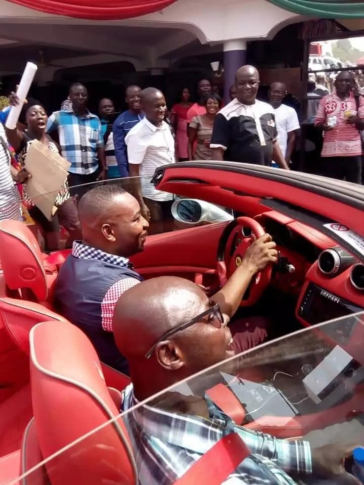 Ashanti Regional NPP Chairman, Bernard Antwi Boasiako aka Chairman Wontumi has been spotted cruising in a Ferrari