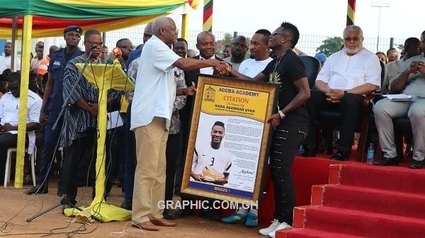 Asamoah Gyan commissions mega sports complex for alma mater Accra Academy