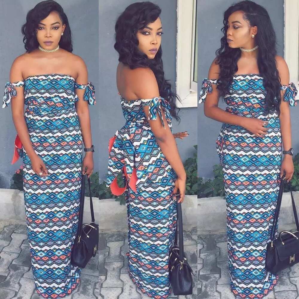 nice off shoulder ankara gowns, images of off shoulder ankara gowns, trending off shoulder ankara gowns