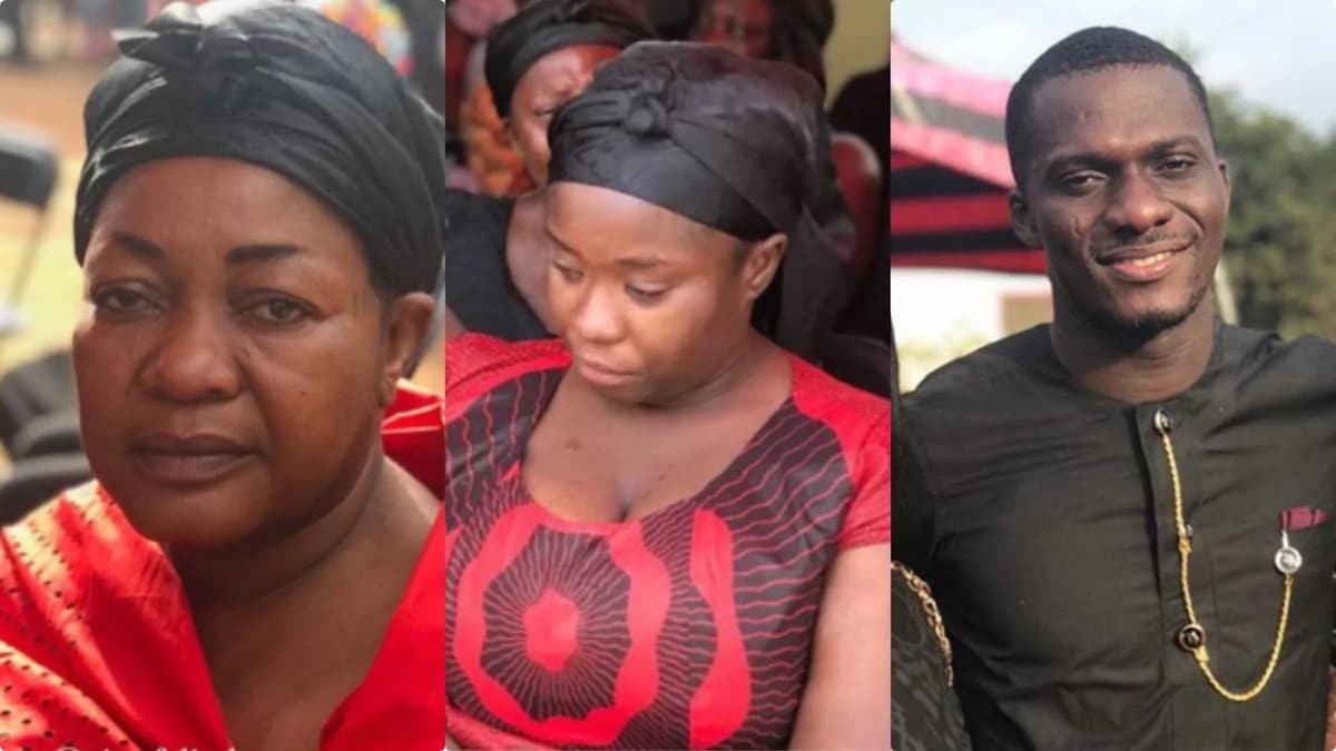 Mourners at Maame Serwaa's mother's burial