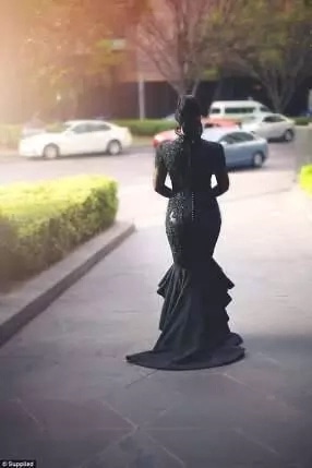 Meet the bride who wore a black gown for her wedding