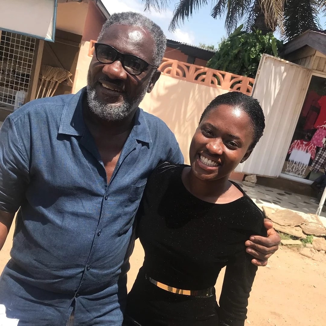 Fella Makafui hangs out with Ebony’s Daddy after the one-week memorial service