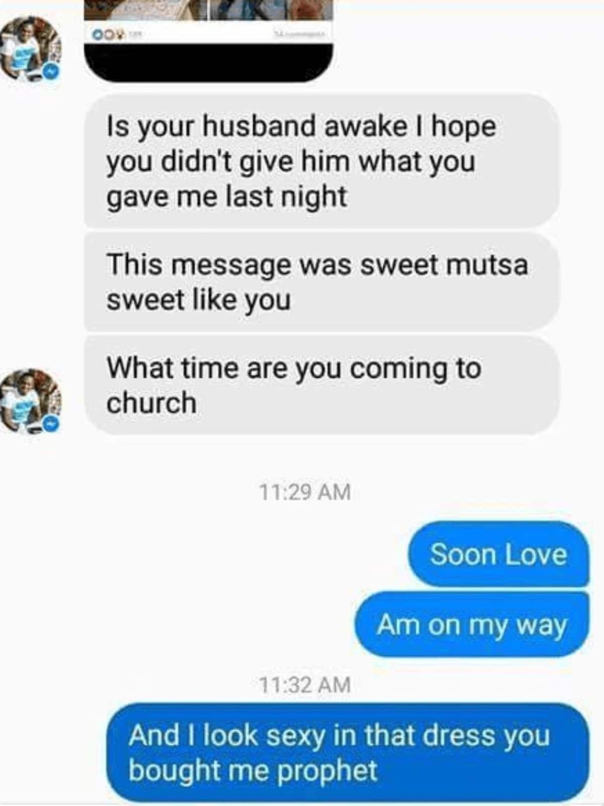 Text messages between top prophet and a married woman leaks