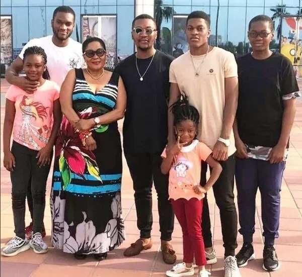Former president Mahama shows off his children