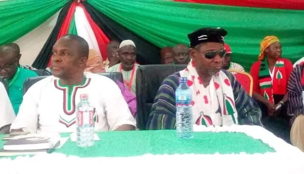 Alban Bagbin, Dr Seidu Danaa give each other unlooking at NDC event