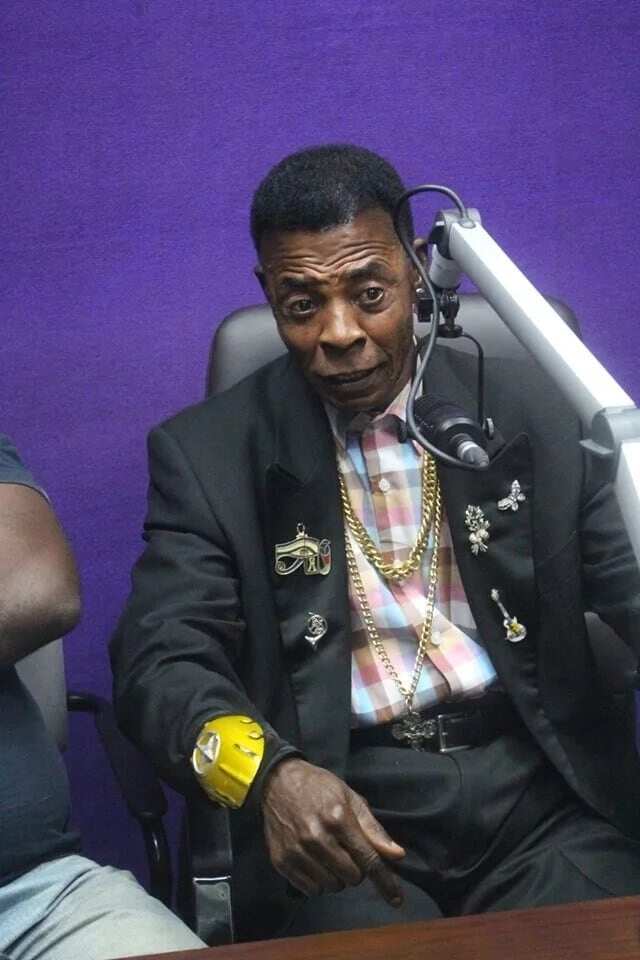 Ghanaian comedian sits in studio