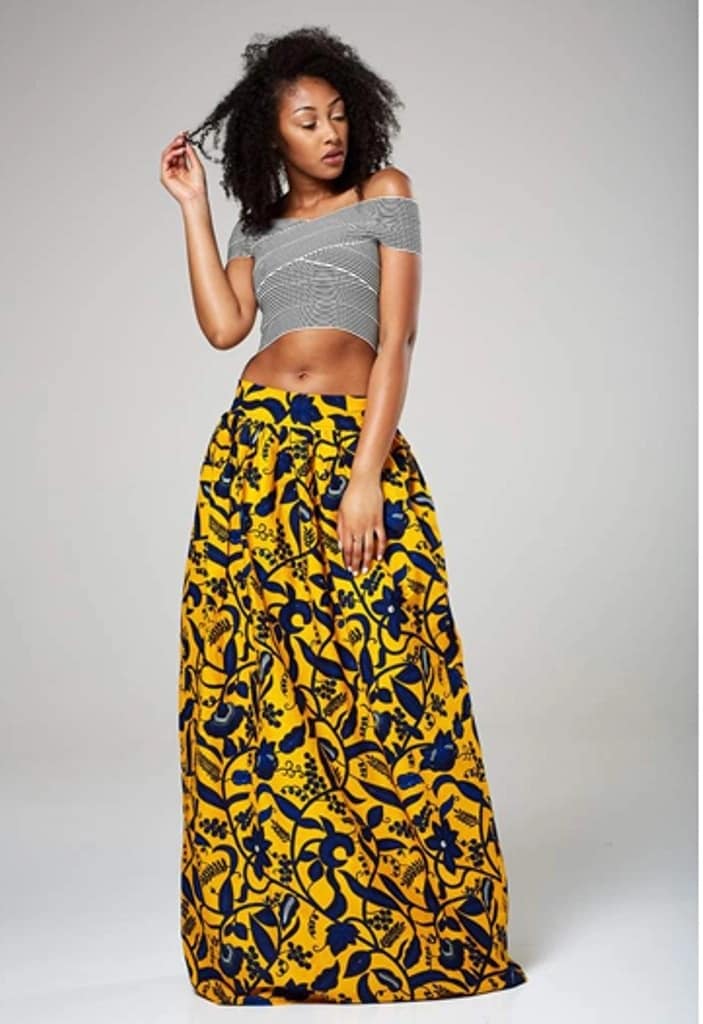 african print skirts with pockets