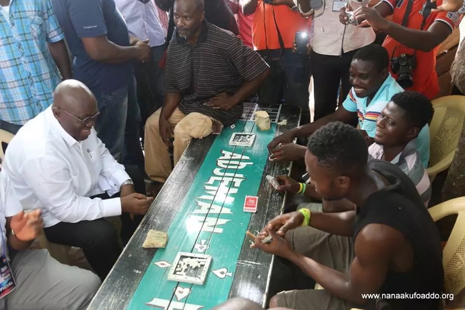 Akufo-Addo pictured playing cards