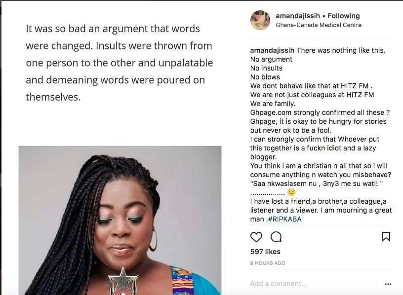 You're an idiot - Amanda Jissih charges at blogger for misreporting her exit from HItz FM