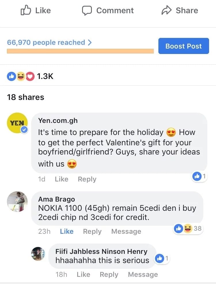 YEN readers share their views on what they can buy for their lovers on Valentine’s Day with GHC50