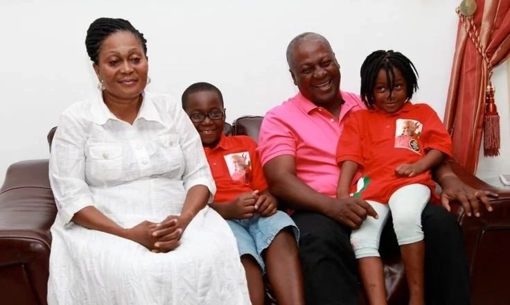 Former president Mahama shows off his children