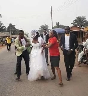 Photos of bride running from her wedding goes viral