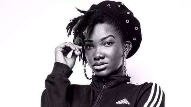 Ebony wearing black Adidas jacket